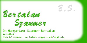 bertalan szammer business card